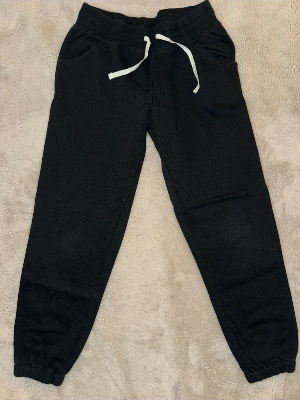 Cat & Jack Black Jogger Pants with White Drawstring